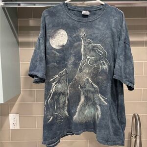 Y2K The Mountain Wolf Tie Dye Tee Size XXL Grey